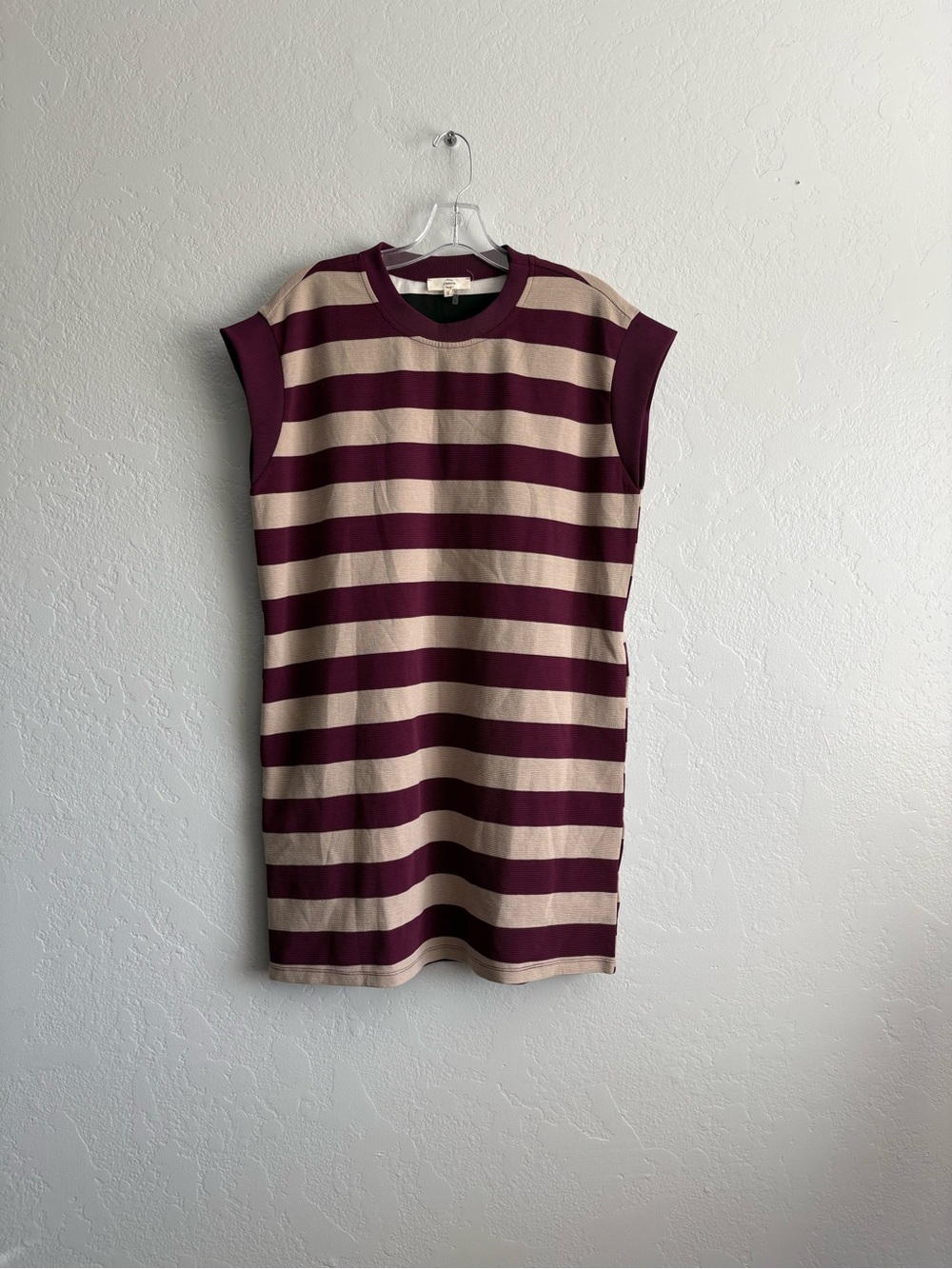 ❤️NEW entro Striped Sleeveless Knit Dress - Burgundy and Cream